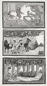 The History of The Two Children in the Wood、ジョン アシュトン、パブによる「18 世紀のチャップブックス」からのイラスト。 1882年（石版） 作： (after) English School
