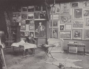 フランスの画家、アルフレッド・フィリップ・ロール氏のスタジオにて（モノクロ写真 作： (after) French Photographer