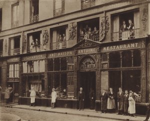 ヴォヴィリエ通りにあるレストラン「Pied-de-Mouton」（モノクロ写真 作： (after) French Photographer