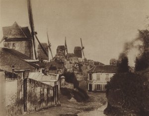 1845年のモンマルトルの製粉所（モノクロ写真 作： (after) French Photographer