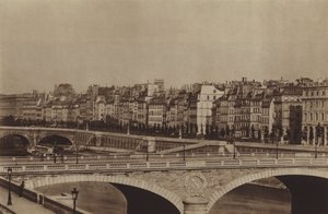 1860年頃のメギスリー河岸、シャトレ劇場はすでに建設されている（モノクロ写真 作： (after) French Photographer