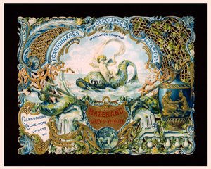 フランス、シレイ＝シュル＝ヴェズーズ、マゼラン印刷所の広告カード（クロモリト版） 作： (after) French School