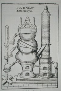 19世紀後半に出版された魔法の歴史に描かれたAnnibal Barlet（1653）による「La Theotechnie Ergocosmique」のCosmic Oven（リソ） 作： (after) French School