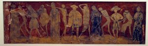 ルイ・イェルマン（1856年頃？）が1894年に制作したラ・シェーズ・デュー（シェーズ・デュー）の古代修道院による「ラ・ダンス・マカブル」のフレスコ画公開。パリ、モニュメント博物館、英語 作： (after) French School