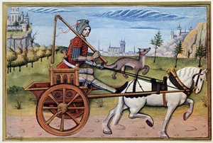 戦車に乗った火星 - 15 世紀のイルミネーションに基づく 作： (after) French School