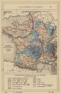 フランスの医学地理学（カラー版画） 作： (after) French School