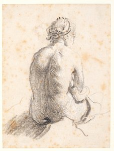 女性ヌードの習作（黒鉛、紙） 作： (attr. to) Rembrandt Harmensz. van Rijn