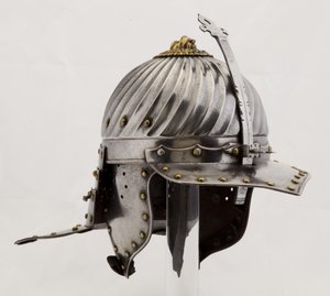 Zischägge、c.1620-25（鋼、鉄、真ちゅう、皮革）