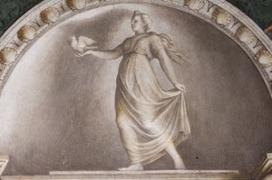 ダイアナ・ルシフェラ、リュネットのディテール 作： (c.1489 1534) Correggio