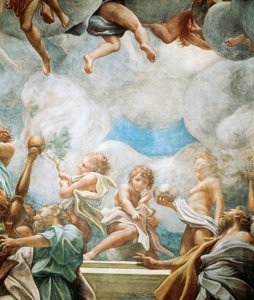 エフェベスと使徒、「聖母被昇天」の細部 作： (c.1489 1534) Correggio