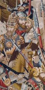 トロイア戦争：トロイの破壊、1470年頃（タペストリー） 作： (fl.1450 75) Master of Coetivy