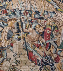 トロイア戦争：トロイの破壊、1470年頃（タペストリー） 作： (fl.1450 75) Master of Coetivy