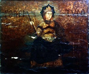 不屈の寓意」 カッソーネのエンドパネル 1460～65年頃 （パネルにテンペラ） （76870参照 作： (workshop of) Apollonio di Giovanni