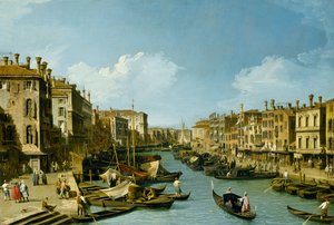 1730年頃、ヴェネツィアリアルト橋近くの大運河 作： Giovanni Antonio Canal