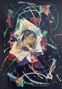 G.C.リッカルディ、アダモ、1986年、ミクストメディア、キャンバス、70x100、イタリア 作： Gian Carlo Riccardi