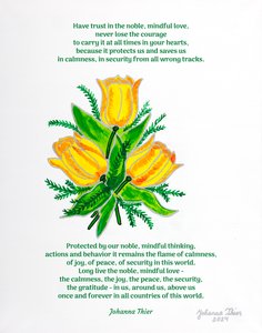 ロゼンタルのチューリップの花束（落ち着き、喜び、平和、安心、感謝 作： Johanna Thier