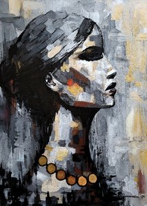 女性 "知恵の影 " 水彩画風 作： Lea Bommeli