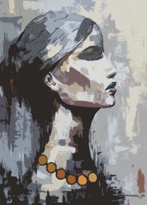 女性 "知恵の影 " コラージュ風 作： Lea Bommeli