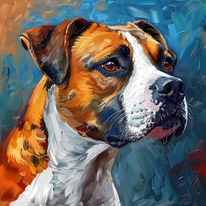 ボクサー犬の絵 , キャンバス ポスター, 壁掛けアート プリント 作： F. Abderrahim