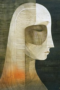 比喩的な女性の肖像画、壁の装飾、オンラインファインアートプリント 作： F. Abderrahim