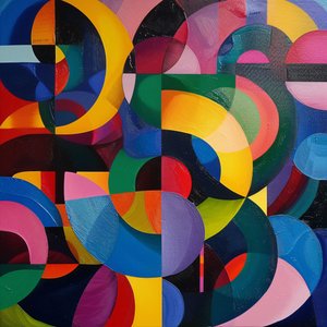 印象派のドローイングの背景を持つプリントのためのモダンなウォールアートデコレーション 作： F. Abderrahim