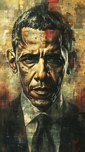 オバマ大統領の肖像画 壁掛けアート プリント