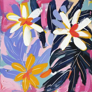 抽象的な雪の花リビングルームの壁の装飾｜オンラインアートプリント 作： F. Abderrahim