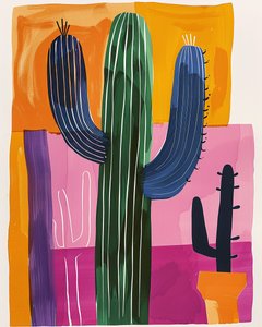 サボテンの絵 キャンバス 壁掛け アート プリント 植物 アンリ マティス風