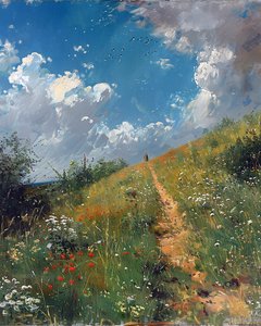 なだらかな田園風景, 壁掛けアート＆キャンバスプリント 作： F. Abderrahim