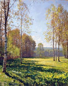 晴れた春の日の風景, 安い壁の装飾 販売 作： F. Abderrahim