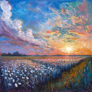 抽象的な油絵のパステル、販売のための壁の装飾、キャンバスの印刷物 作： F. Abderrahim
