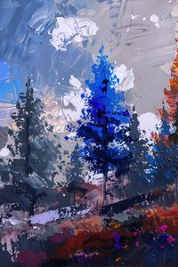 森のある美しい風景、ウォールデコレーション 作： F. Abderrahim