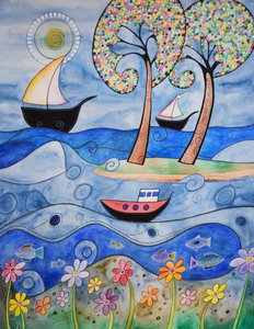 海辺 作： Marys Watercolors