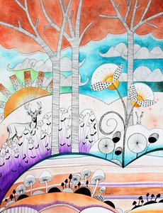 現代の森 作： Marys Watercolors