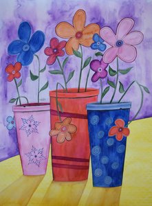 植木鉢 作： Marys Watercolors