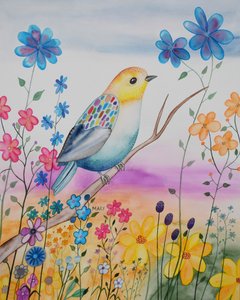 現代の鳥 作： Marys Watercolors