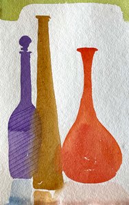ワン・ブルー・ボトル 36x24 作： サイモン・フレッチャー