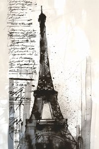 エッフェル塔-印象派絵画、額装キャンバス、オンデマンド印刷 作： ファフタリ・アブデラヒム