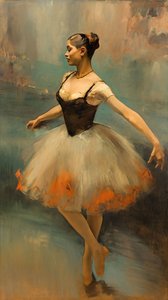 油絵のバレエダンサー、エドガー・ドガ風、寝室のための家の壁の装飾 作： ファフタリ・アブデラヒム