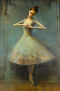 バレリーナの油絵, エドガー・ドガ風, オンデマンド壁掛けアートプリント