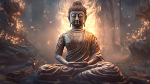 現実的な仏の肖像画の着席、平和な黙想、精神的な壁の家の装飾 作： ファフタリ・アブデラヒム