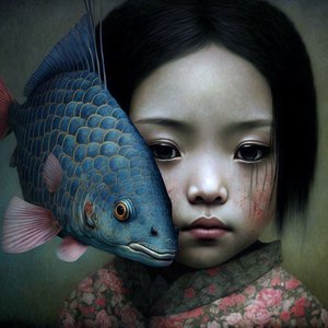 幸せは温かい魚、モダンな壁飾りのアイデア 作： ファフタリ・アブデラヒム