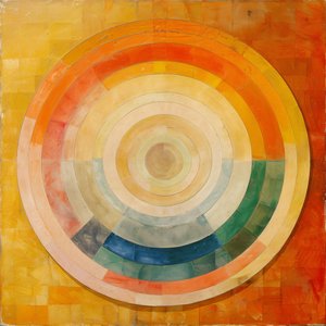 抽象的な油絵、神秘的なアート、Hilma af Klintスタイル、オンラインアートプリント 作： ファフタリ・アブデラヒム