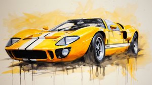 モダンな黄色のスポーツカーのアートワーク、カスタム キャンバス プリント オンライン 作： ファフタリ・アブデラヒム