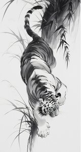 森の中のヒョウ, スケッチ画, 日本美術, カスタム・キャンバス・プリント 作： ファフタリ・アブデラヒム