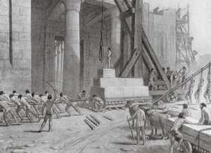 ソロモンのために神殿を建設するフェニキアの職人たち（リトグラフ） 作： A.C. Weatherstone