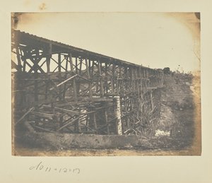 フレデリックスバーグ鉄道のポトマック・クリークに架かる軍用鉄道橋 作： A.J. Russell