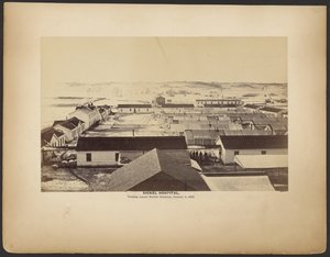 1864年1月5日、フェアファックス神学校方向を見たシッケル病院。 作： A.J. Russell