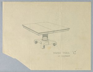マホガニーのダイニングテーブル「C」のデザイン 作： A.N. Davenport Co.