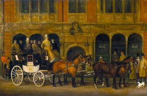 ジェームズ・セルビーのブライトン・コーチ、ニュー・ホワイト・ホース・セラー、ピカデリー、c1888. 作： AS Bishop